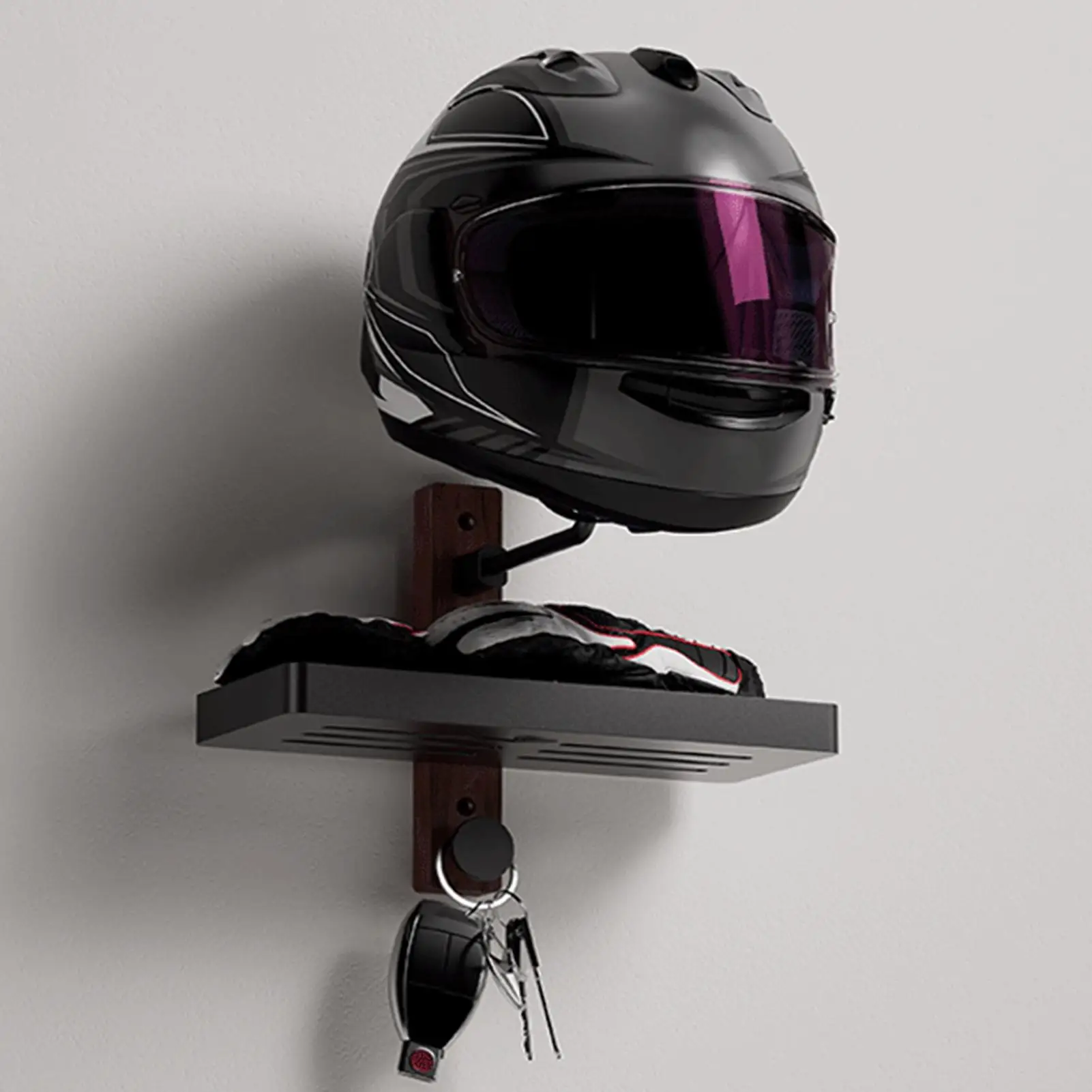 

Настенное крепление для шлема из орехового дерева, противоскользящий держатель, подставка для мотоциклетного шлема, настенное крепление для хранения, спальни, прихожей, гостиной