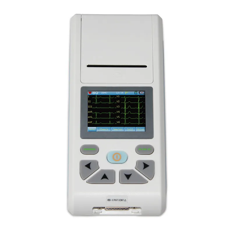 CONTEC-electrocardiógrafo portátil Ecg90a, máquina ecg/EKG de 12 canales, pantalla táctil, 90A