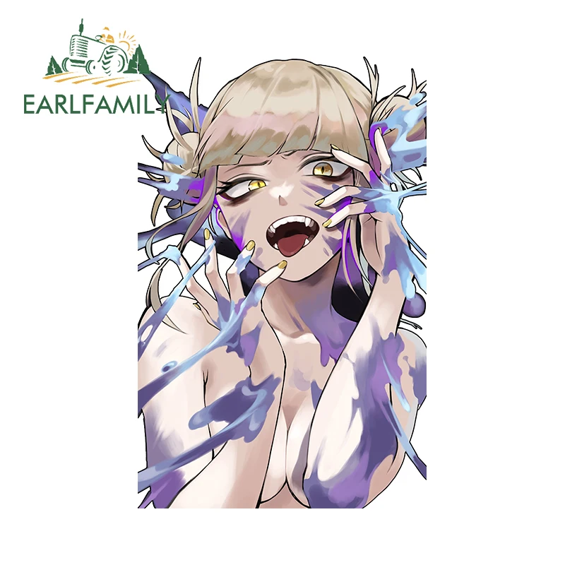 

EARLFAMILY 13cm x 8.3cm Himiko Toga Paint Spraying Car Sticker Anime Sexy Chest Printing Windows Decal Waterproof Helmet Decor