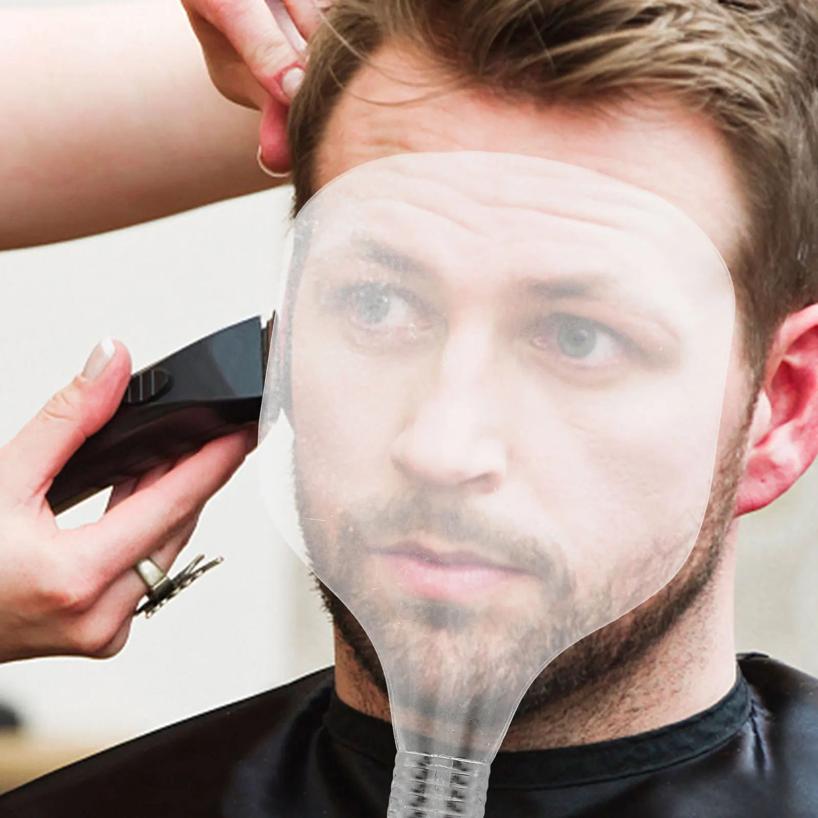 

Face Shaving Shields Salon Mask Haircut Eyes Protector Clear Plastic Pads Anti Slip Sponge barber face Cover hairspray for face