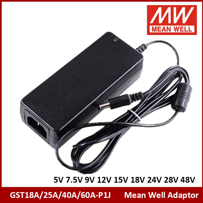 Adaptador Médio Gst 18a 25a 40a 60a P1j 220v ac para dc 5v 7.5v 12v 15v 18v 24v 48v Deskdop Fonte de Alimentação
