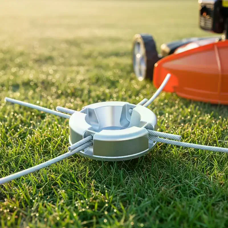 1 Set Aluminum Alloy Grass Trimmer Head With Nylon Wrapped Steel Line For Gardening Replacement Parts