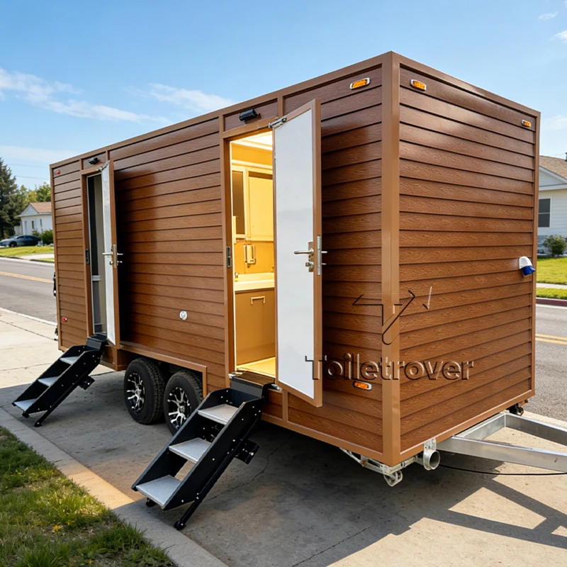 Heavy Duty Toilet Construction Project Portable Restroom Bathroom Cabin Durable Trailer Mobile Restroom Trailer for Site Service