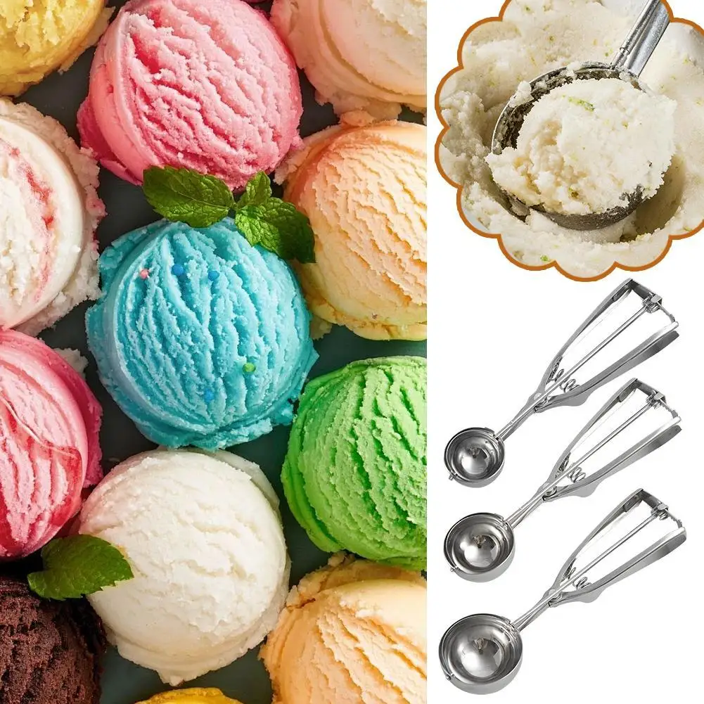 

Multifunctional Ice Cream Scoops Stainless Steel Dual-Purpose Scoop Fruit Watermelon Spoon Ball Scoop Household Ice Cream Tools