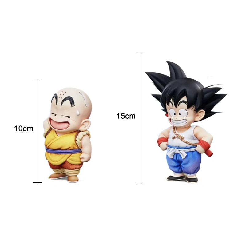 Dragon Ball Son Goku Anime Figuras Krillin Fuguire Infância Modelos Bonitos Estátua de Pvc Enfeites de Mesa Coleção Brinquedos Presente de Aniversário