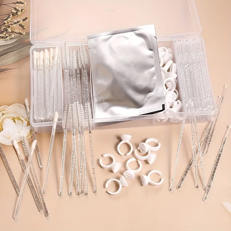 130 stuks set met deksel rechthoek verticaal 5-raster wimperverlenging gereedschap opbergdoos lijm pincet houder make-up organisator make-up