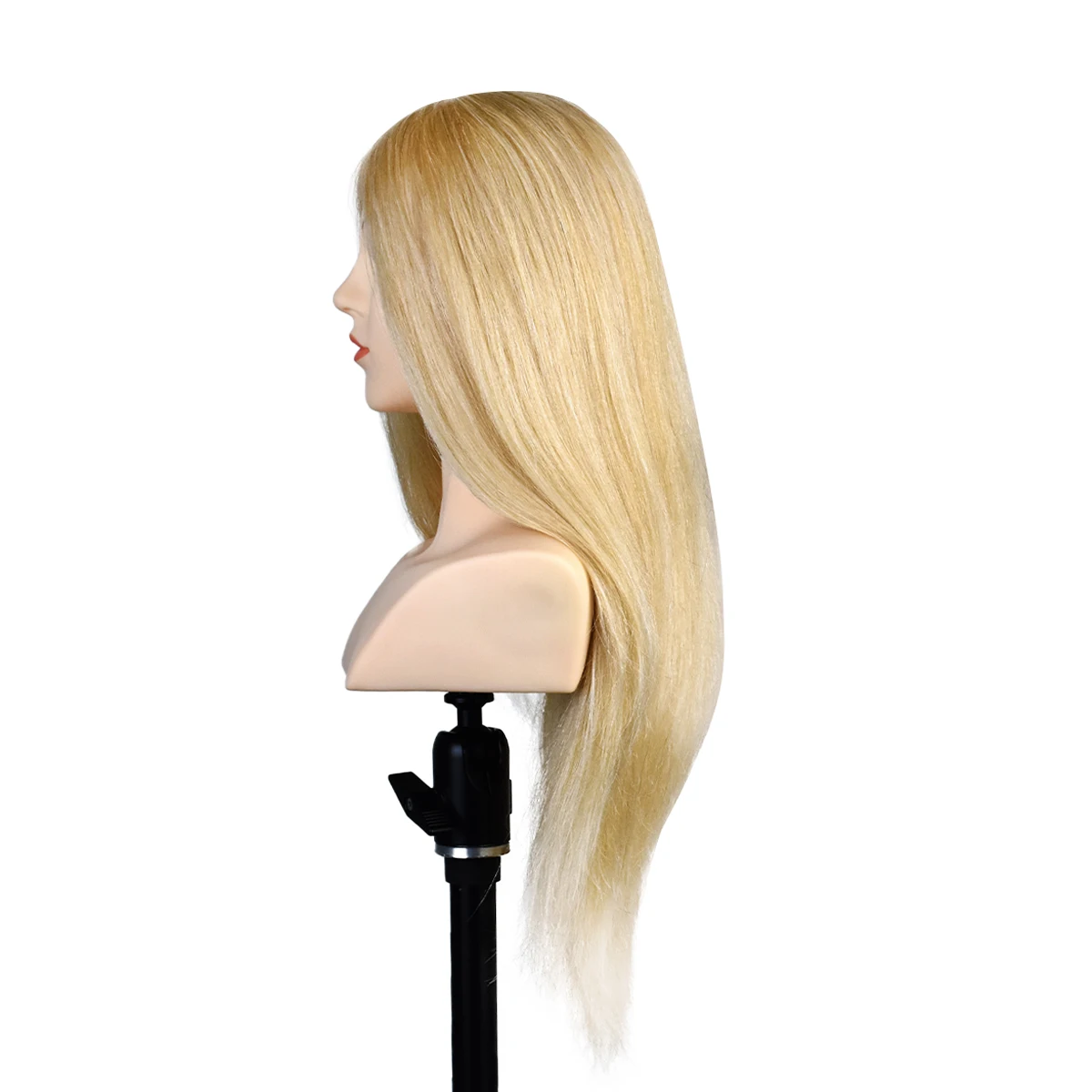 【Série campeão】 Cabeça de competição de cabelo loiro claro de 20 polegadas