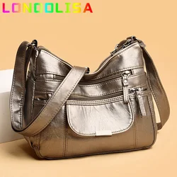 Bolsa tiracolo de couro PU de luxo para mulheres, bolsa de ombro feminina, bolsa pequena fold over vintage, bolsa mensageiro mulher