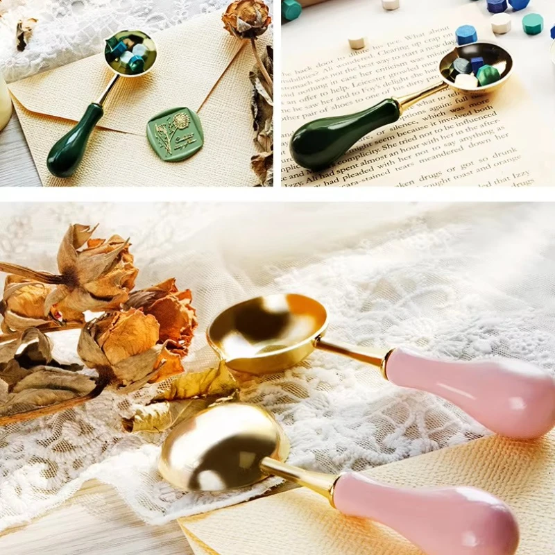 1-4Pcs Fire Paint Wax Melting Spoon /Wax Seal Warmer Stove Wax Seal Furnace Spoon Melting Wax Seal Beads Fire Paint Wax Tool