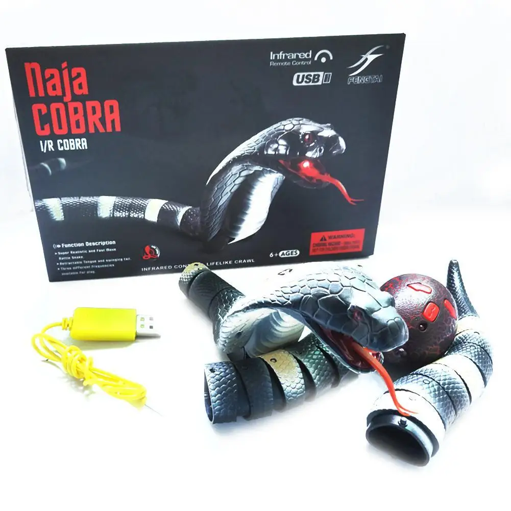 Realistyczne węży RC, zabawki w kształcie węża, odbiornik podczerwieni, elektryczny symulowany wąż, kobra, żmija, zabawka-żart, wąż do psikusów dla dzieci.