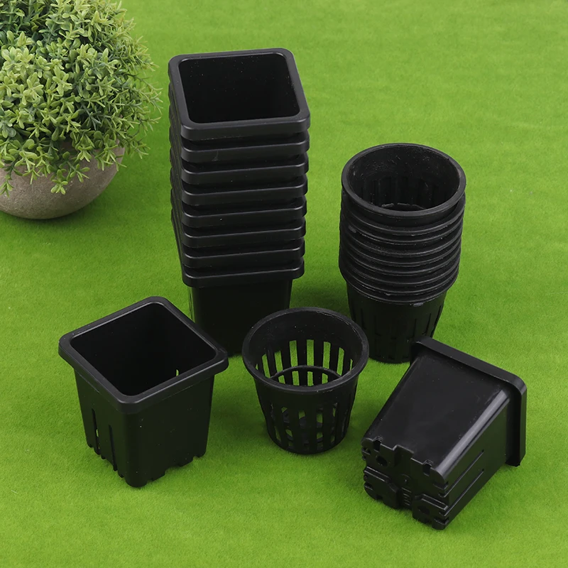 10Pcs Garden Reusable Hydroponic Mesh Cover Hydroponic Planting Basket Plant Seedlings Planting Plastic Mesh Pot Supplies