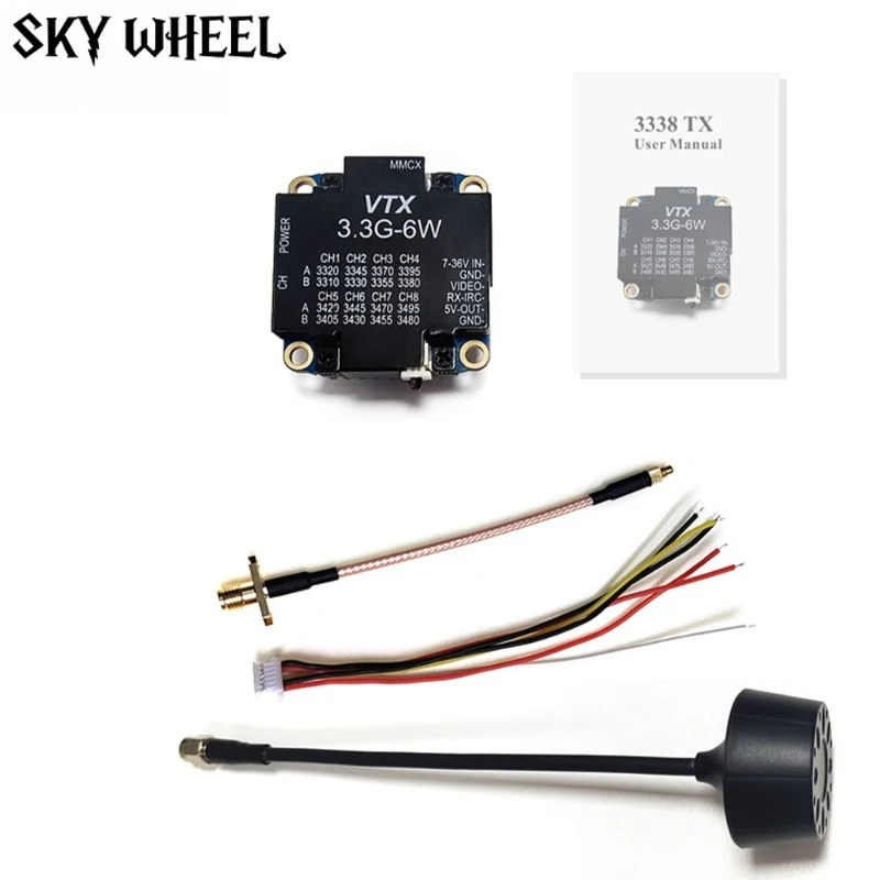 

3,3 ГГц 6 Вт FPV VTX Высокомощный видеопередатчик Беспроводная система передачи дальнего действия для гоночного дрона