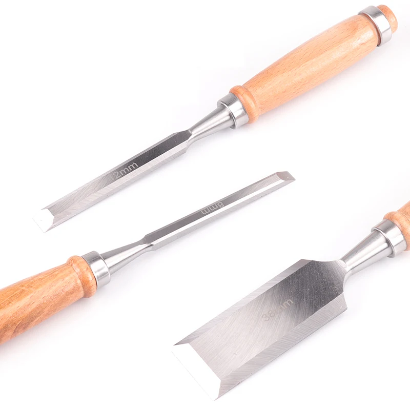 Woodworking chisels Solid beech handle half-round chisels Wooden tool cutter Pierce chisel chisel flat spatula chisel cutter