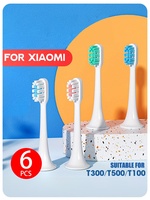 6PCS Replacement Brush Heads For XIAOMI MIJIA T100/T200/T300/T500/T700 Sonic Electric Tooth Vacuum Package Nozzles