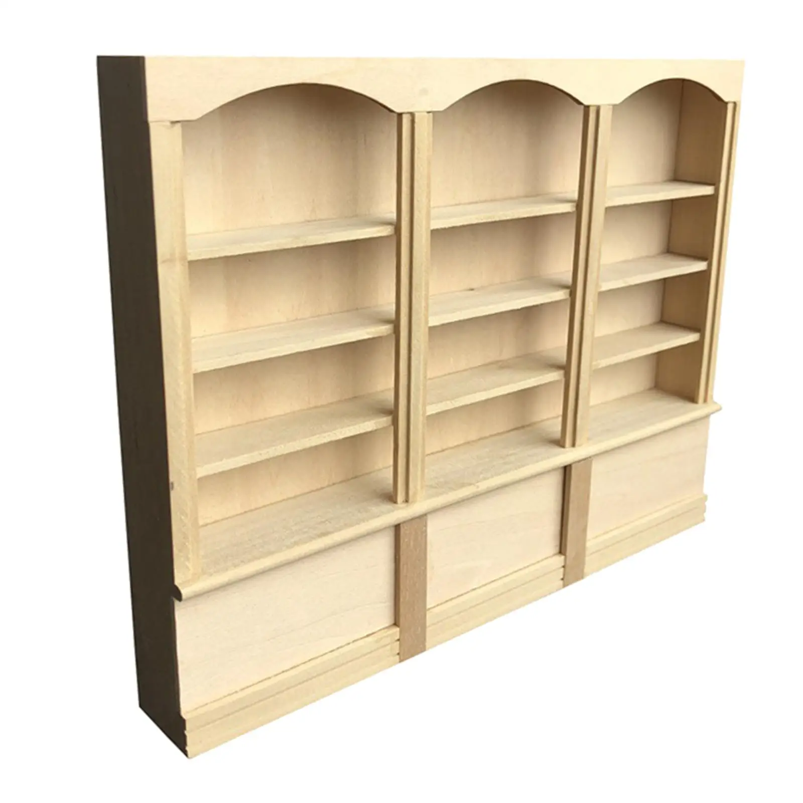 

Wood Unfinished 1:12 Scale House Miniature Bookcase Storage Bookcase