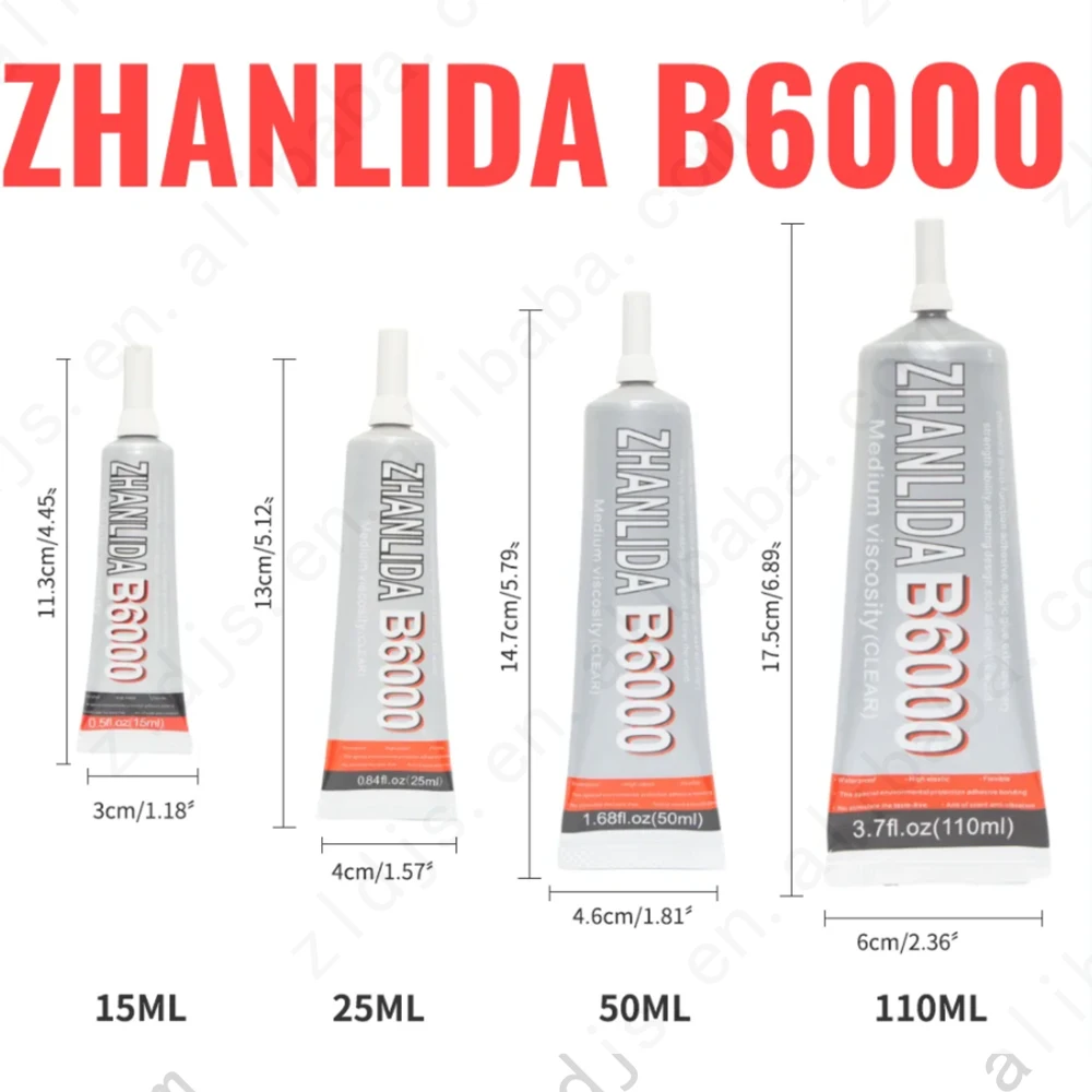 zhanlida b6000 110ml cola joias de ponta de perfuracao sticker brincos diamante perola cola de plastico cerami madeira 01