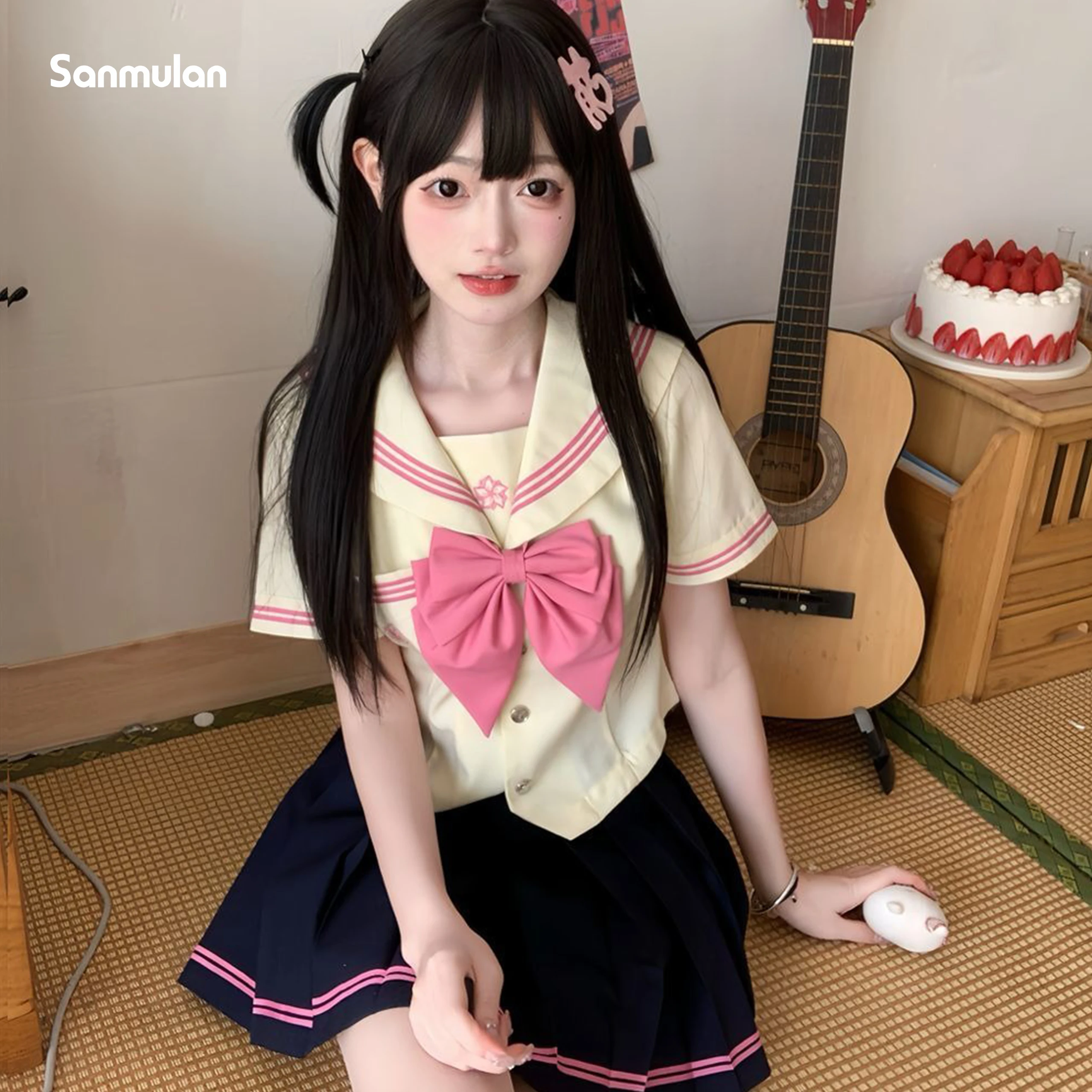 2026 Suitable for all seasons New JK Uniform Sailor Suit Authentic Japanese School Style Slim Waist Mid-Length Cute Set ForGirls