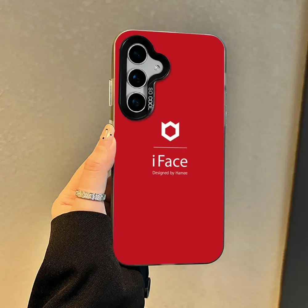 Hamee Designed i-iFace Phone Case IMD Colorful Phone Case Silver Cover Suitable for amsung Galaxy S24 S23 S22 S21 S20 Plus Ultra