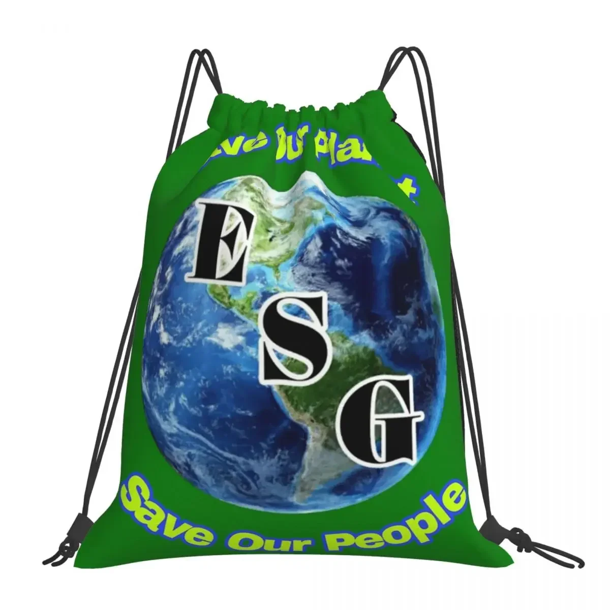 

Environment Social Governance ESG Backpacks Drawstring Bags Drawstring Bundle Pocket Sports Bag BookBag For Travel Students