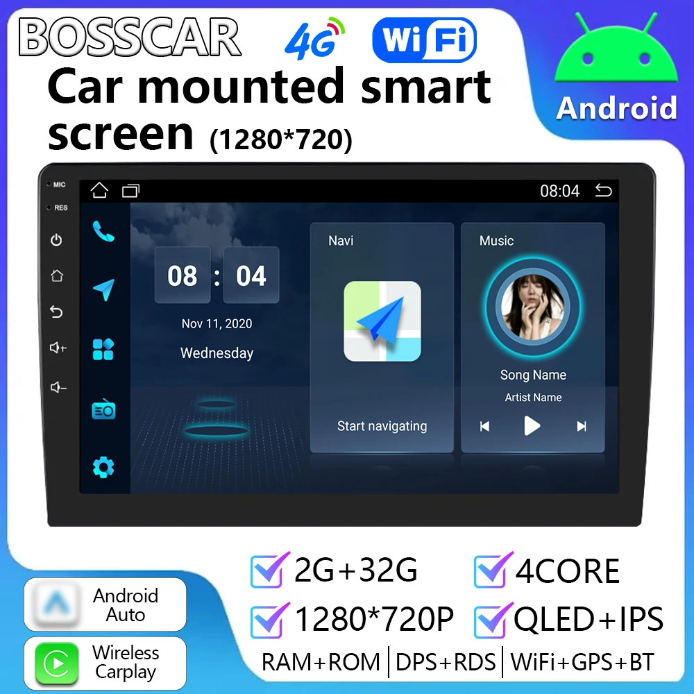 

Universal 2 Din Android Auto 7Inch 9Inch 10 Inch Carplay Car Radio Audio Multimedia Player 32G GPS for Hyundai Toyota Nissan