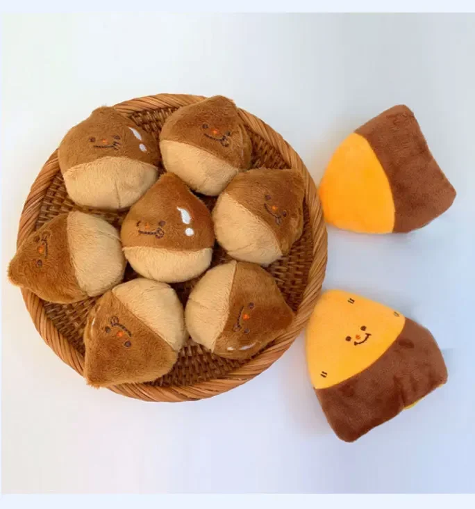 Ins Sweet Potato Chestnut Pet Dog Toy Hide Food Stuffed Toy Squeaky Interactive Toy Simulated Chestnut Birthday Gifts