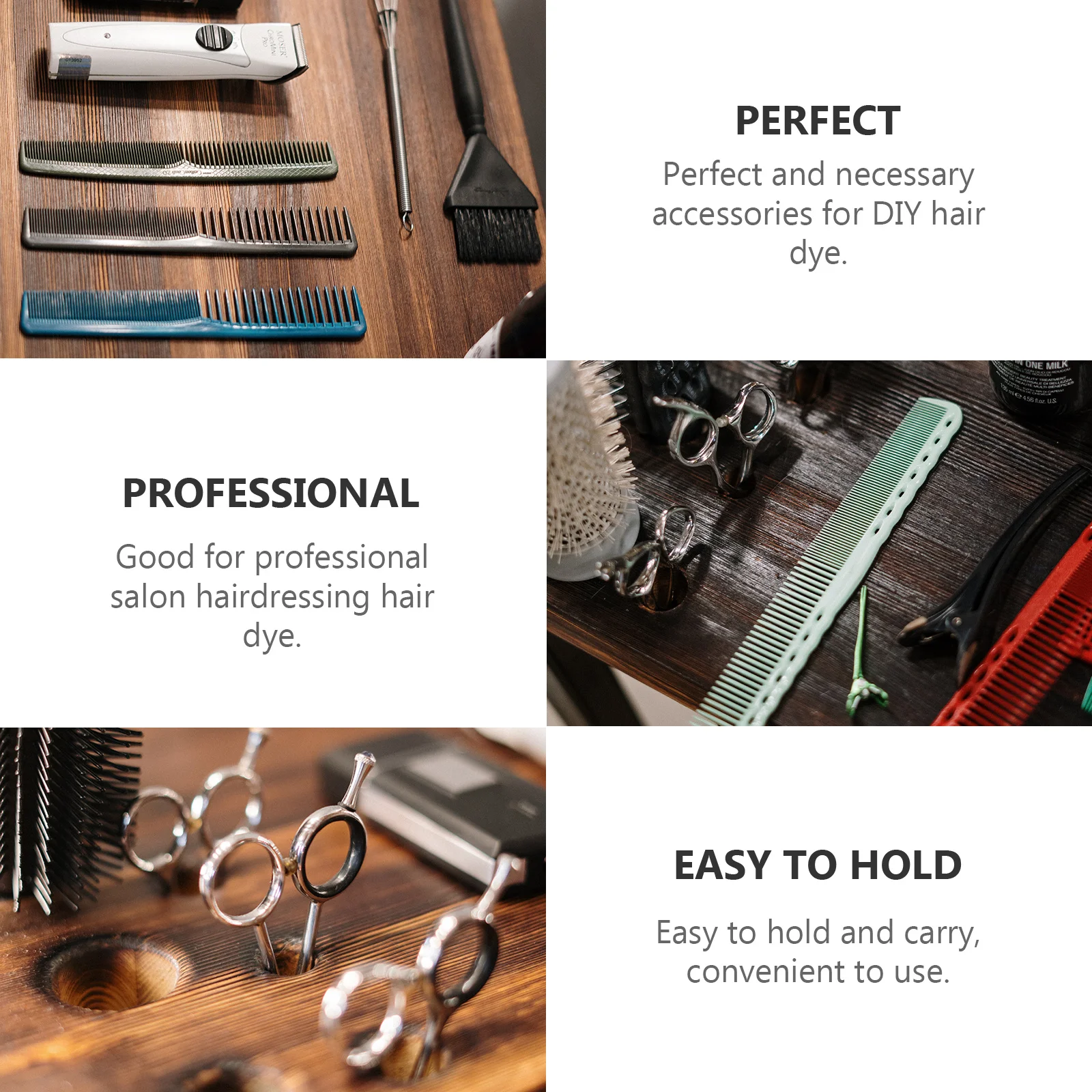 مجموعة مكونة من 6 قطع من أدوات تصفيف الشعر البلاستيكية المتينة، مجموعة فرشاة تلوين الشعر لصالونات التجميل الاحترافية، مشط تصفيف الشعر بنفسك #5