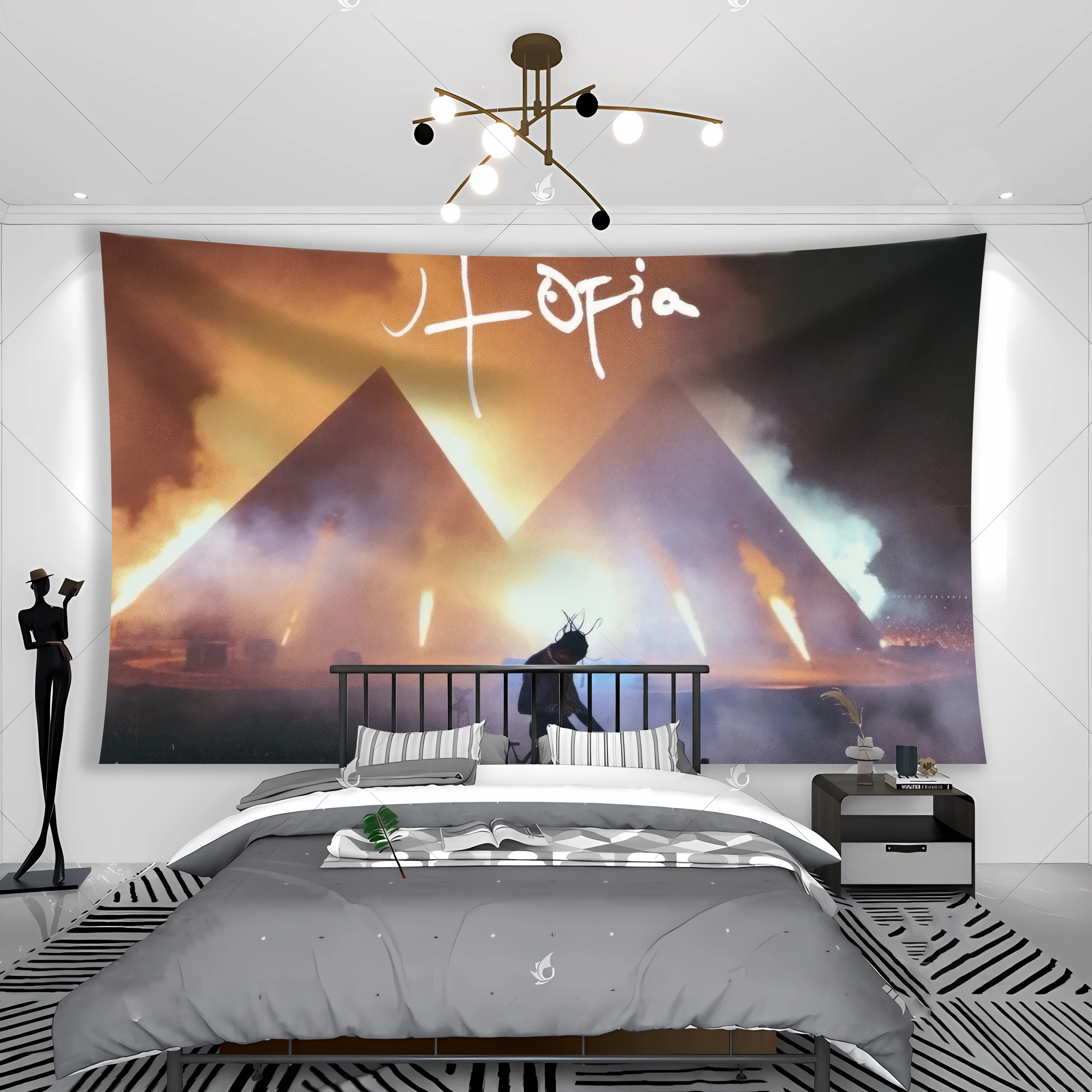 Travis Scotts Album UTOPIA Tapestry Banner Rap Printed Poster Club Or Room Bedside Decoration Student Dormitory 2023 Art