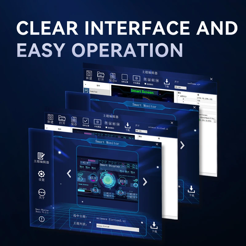 IPS LCD Tipo-C Tela Secundária, 3,5 ", Smart Display UI, CPU, GPU, RAM, Monitor HDD, Software, Tema DIY, Tempo Real, PC Dinâmico