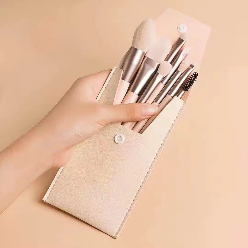 Portable 8Pcs Makeup Brush Set Soft Makeup Concealer Brush Blush Loose Powder Brush Eye Shadow Foundation Brush Beauty Tools