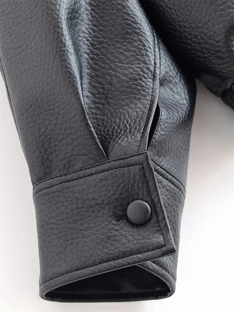 Texture Luxury PU Leather Jacket Women Elegant Soft Leather Bomber Jacket Moto Biker Coats Windbreaker Women Clothes Outerwears