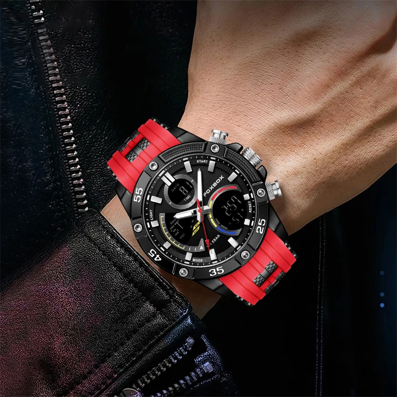 LIGE Men Watches Brand Luxury Silicone Strap Waterproof Sport Digital Chronograph Military Watch Men Clock Relogio Masculino+Box