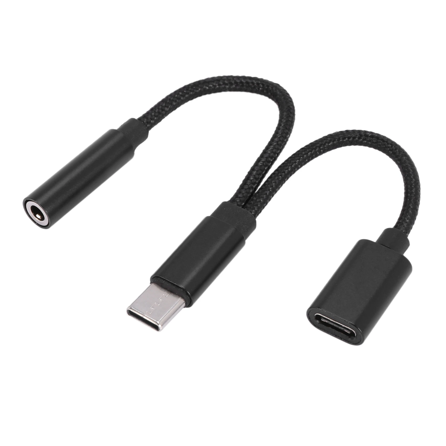 2 in 1 Type C Headphone Adapter USB C Splitter Jack AUX Audio Charging Converter for Huawei Samsung