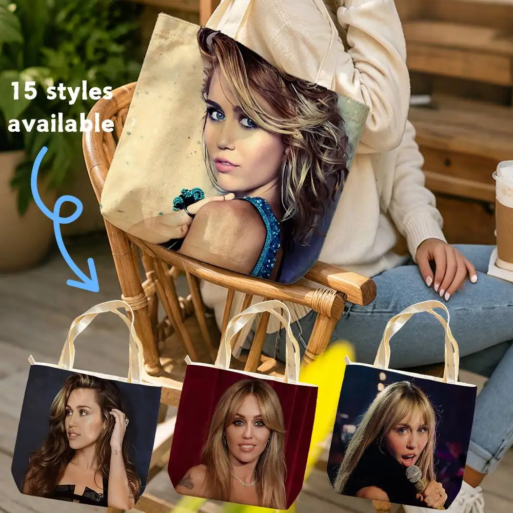 Party in the USA M-Miley Cyru Waterproof Lined Canvas bags suitable for going to class, shopping, gifts, and commuting
