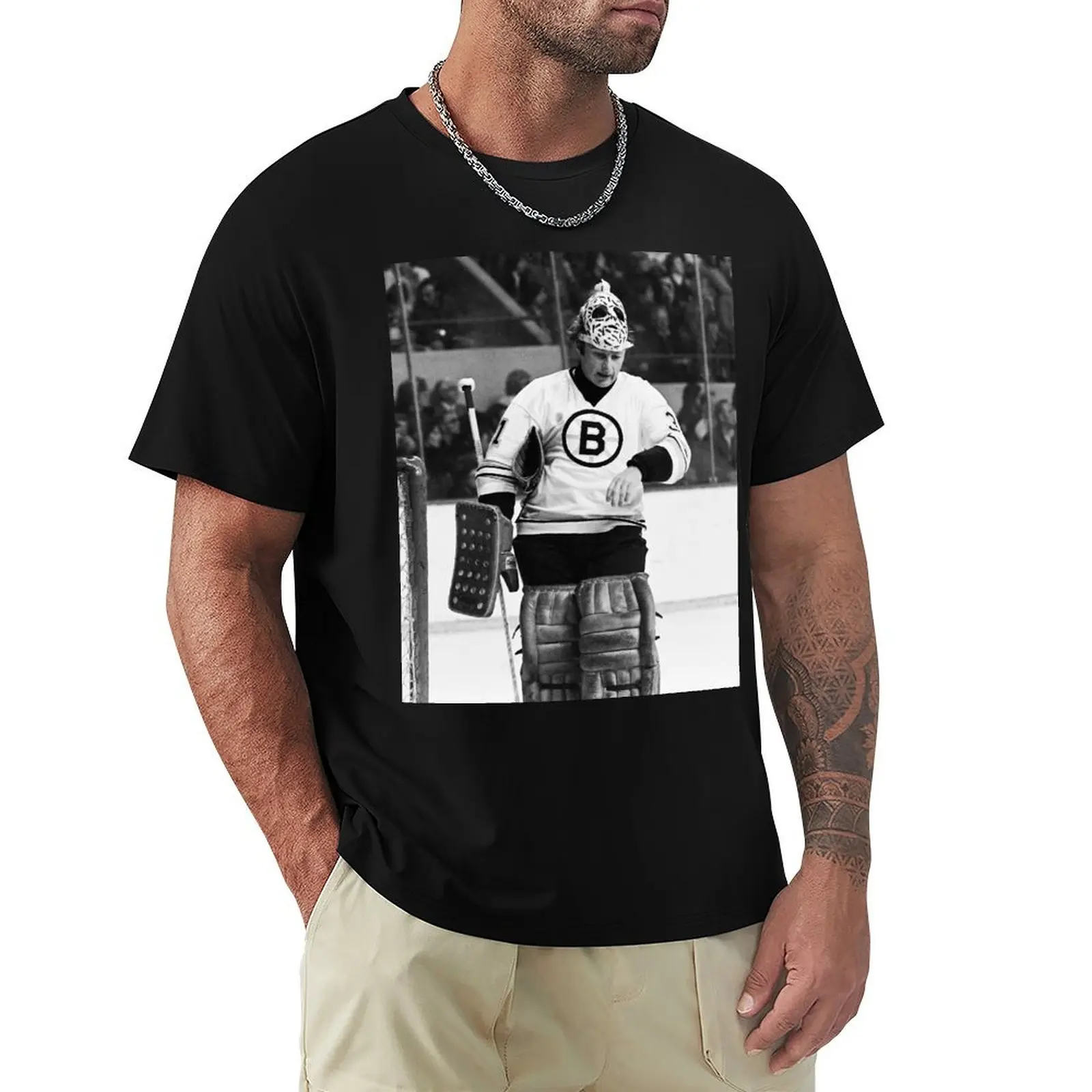 Camiseta Gerry Cheevers de estilo casual urbano de manga corta