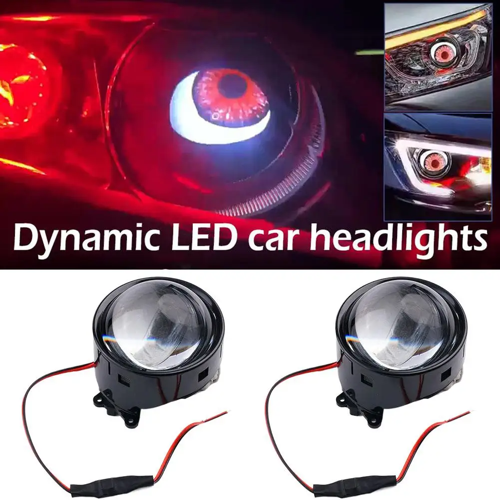 Car Devil Eye Lens Light Auto Dynamic Headlight Demon Retrofit Control 12V Inches High Eye WIFI Automobile Lantern Definiti D8R3