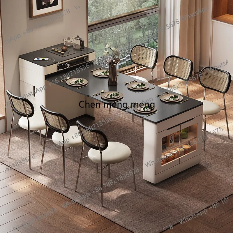 Side cabinet, island table, integrated dining table, household retractable folding multi-functional guide table, dining table