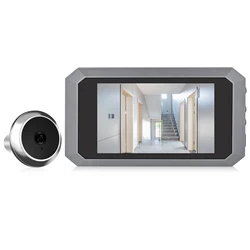 Cámara de mirilla para puerta, Visor de mirilla Digital LCD de 3,97 pulgadas, cámara infrarroja a Color de 120 grados, Monitor de puerta de 1080P, 1400mAh