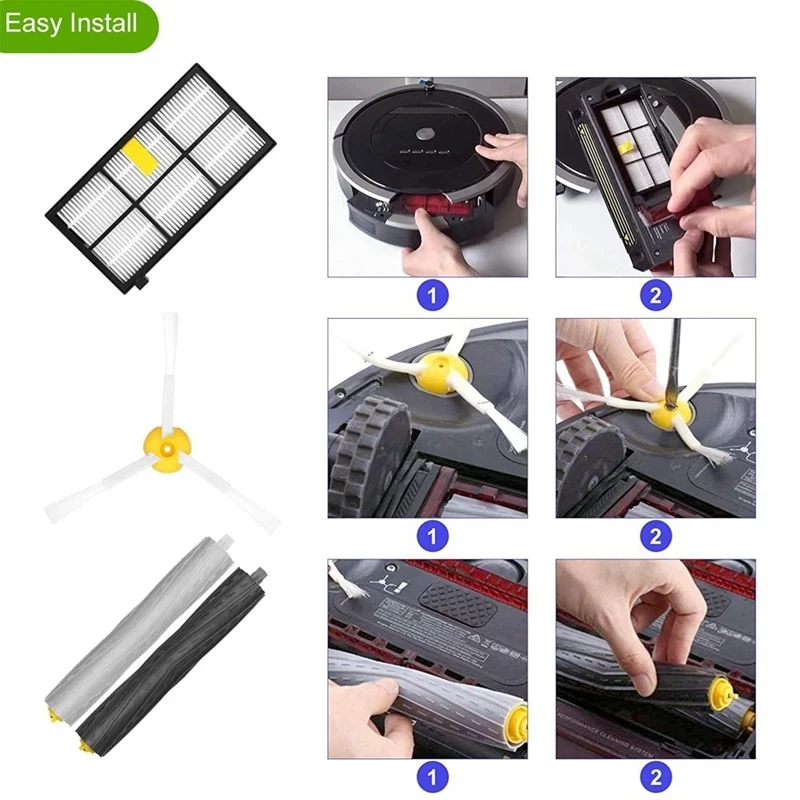 Cepillo الجانبي الرئيسي الفقرة IRobot Roomba، filtro Hepa، fregona، trapo، 850، 860، 861، 866، 870، 880، 890، 960، 980، 981، 985