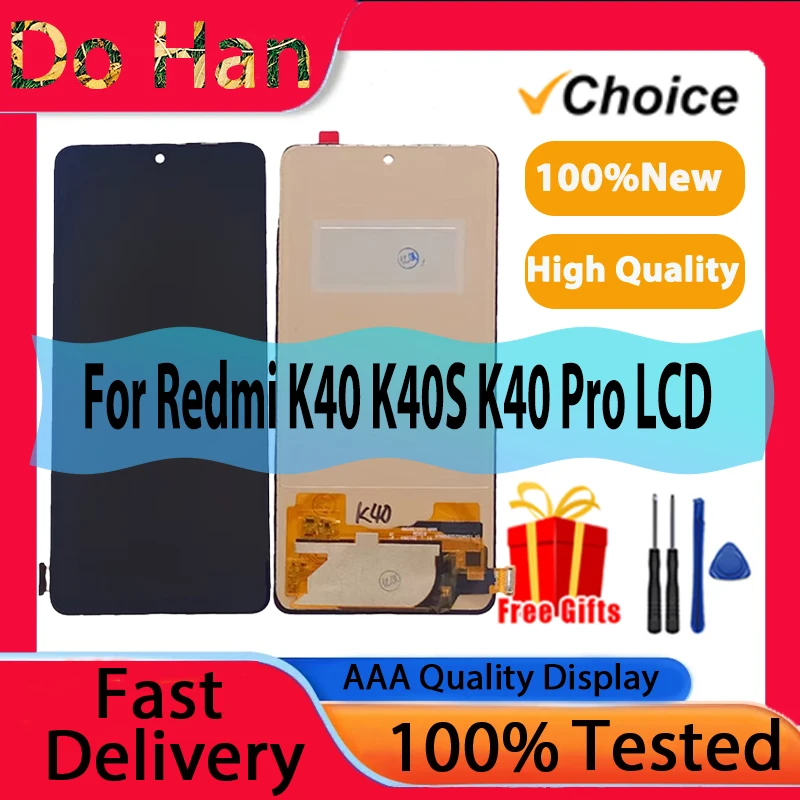 

ЖК-дисплей для Redmi K40, ЖК-дисплей, преобразователь сенсорного экрана в сборе для Redmi K40S K40 Pro K40 Pro+, замена ЖК-экрана
