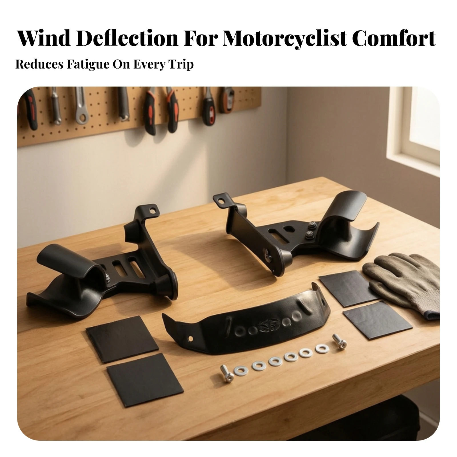 Fairing Bracket with Cross Brace Black Windshield Mounting Bracket Motorcycle Windshield Mounting Kit Heavy-Duty Bolt-On