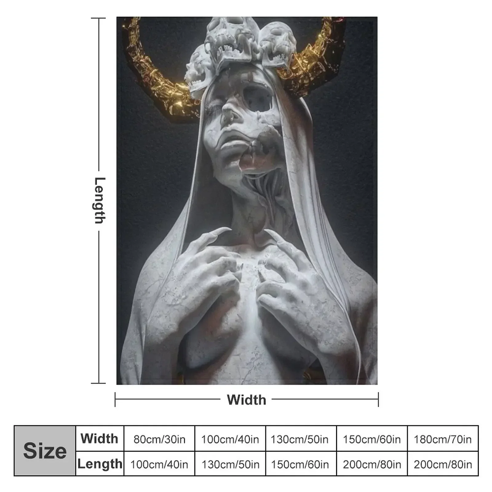 Evil Statue Throw Blanket halloween For Decorative Sofa Thins Blankets