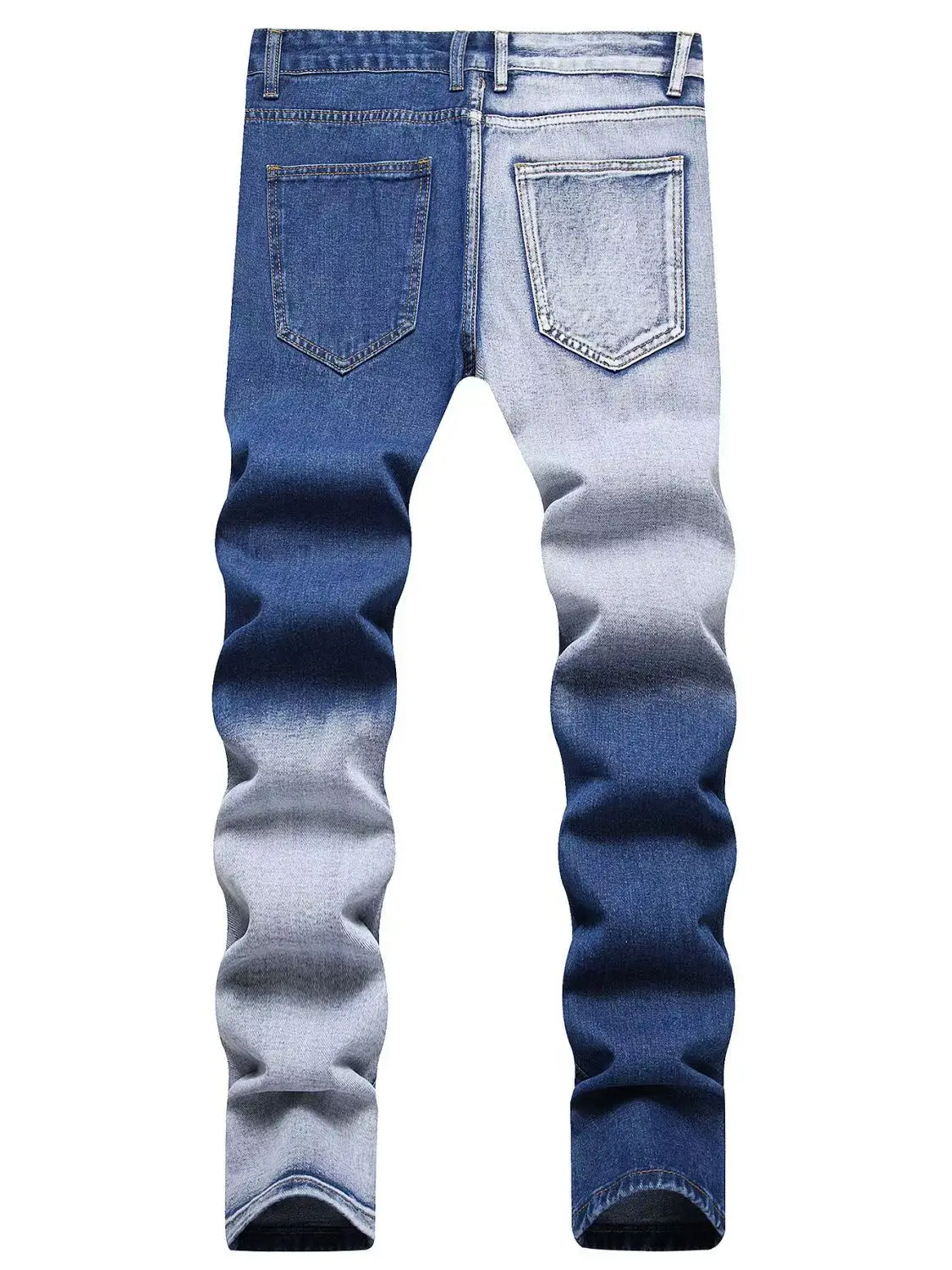 Y2k designer fashion new jeans scratch washed nostalgic stretch slim fit light blue jeans high street hip-hop brand pants hombre