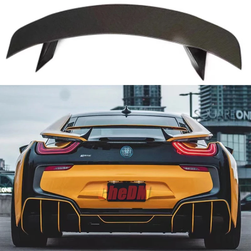 For Bmw I8 2014-2019 Car Styling Rear Spoiler Black Color And Carbon Fiber Spoiler Trunk Lip And Tail Decoration