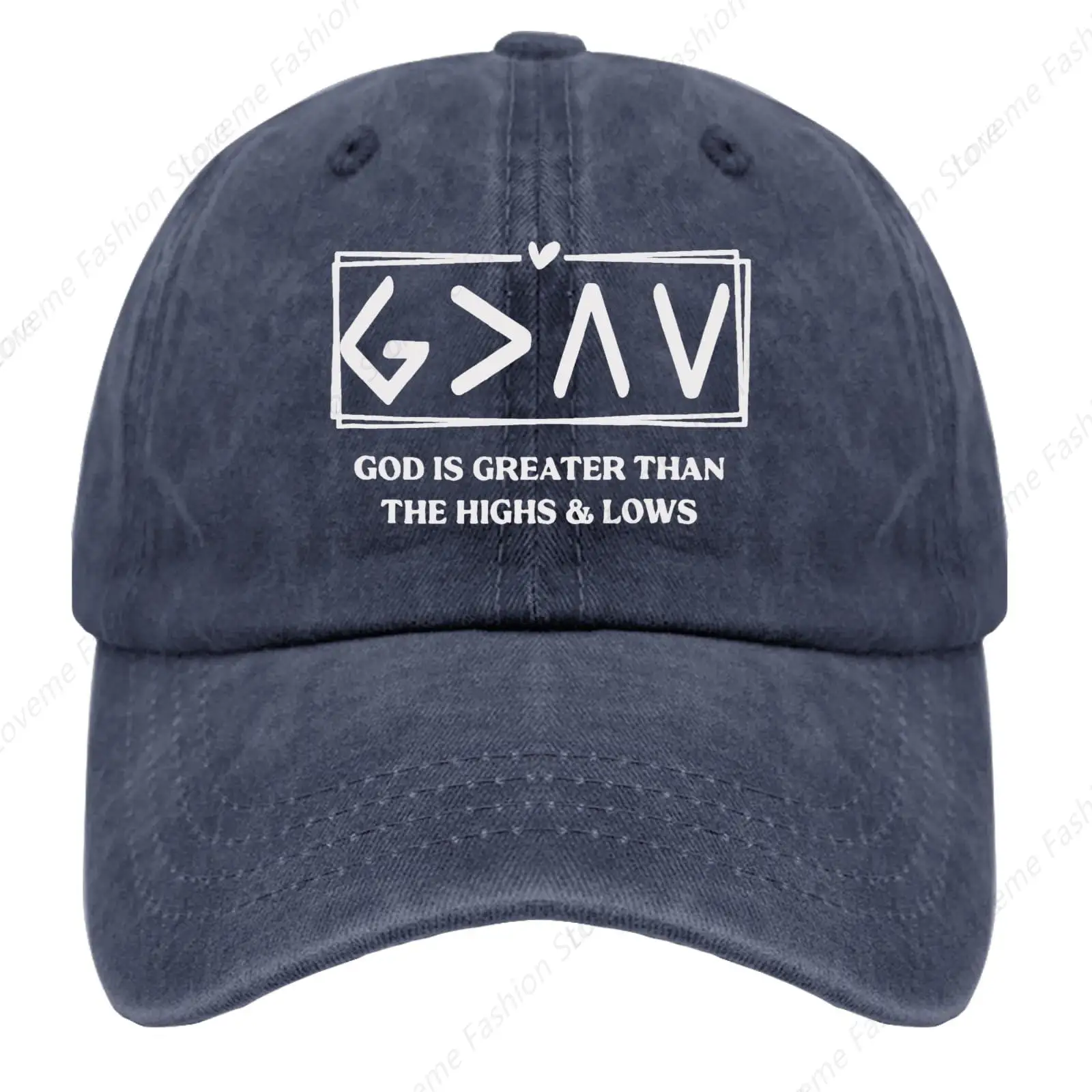 God is Greater Than The Highs and Lows Golf Hat Mens Black Hat Pigment Black Golf Hat Gifts for Men Baseball