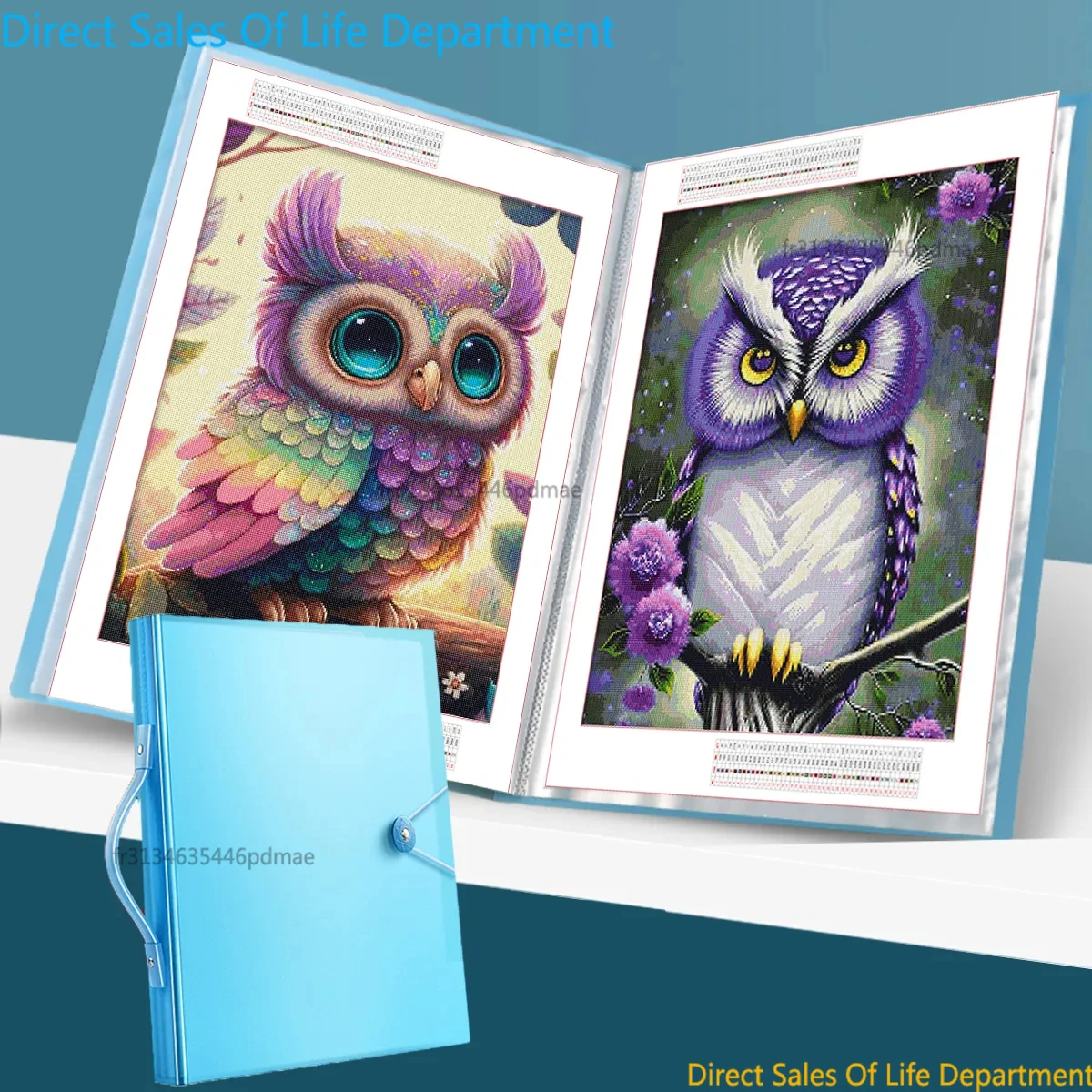 80 Page Diamond Painting Storage Book Portfolio Presentation Storage Book Clear Pockets Large Folder Photo Album Stationery Tool