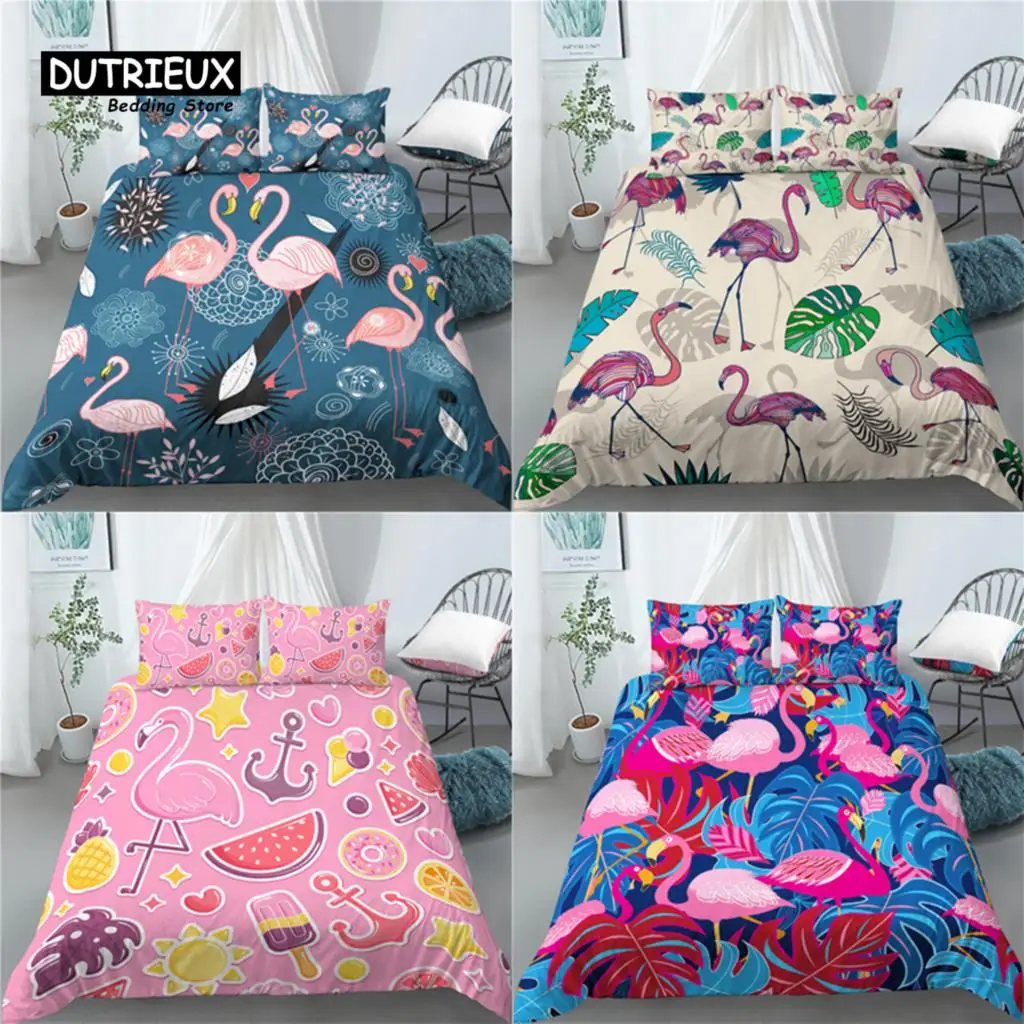 

Luxury 3D Flamingo Print Bedding Sets Comfortable Duvet Cover and Pillowcases in EU/US/AU Sizes