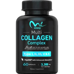 Vital Vitamins Collagen for Women & Men - Type I, II, III, V, X Multi Collagen Pills - Grass Fed, Non-GMO