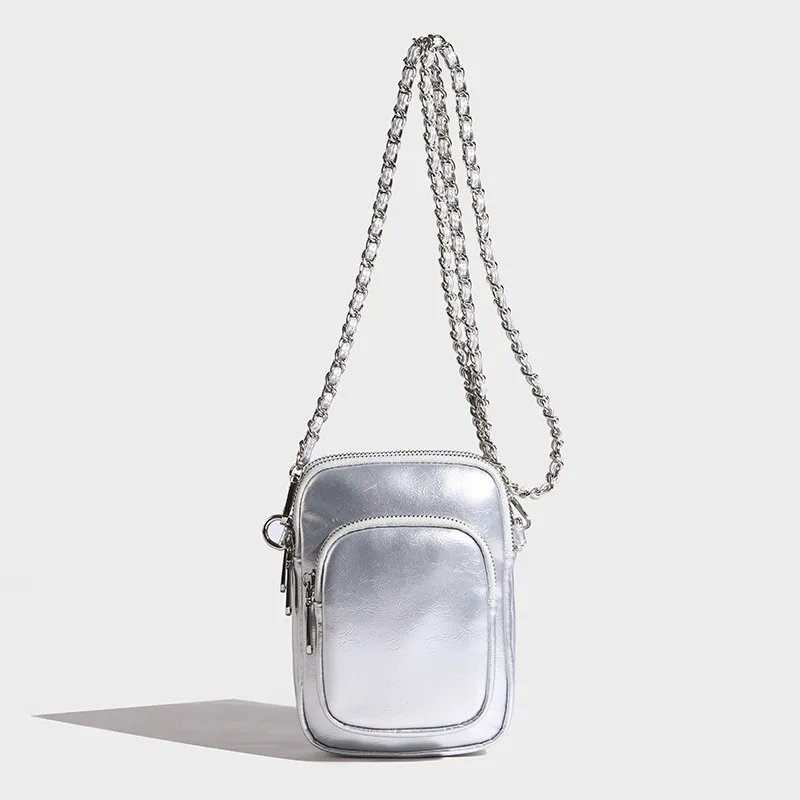 جديد عصري الكورية الماس شبكة سلسلة الكتف حقيبة كروسبودي صغيرة الحجم حقيبة يد أنيقة