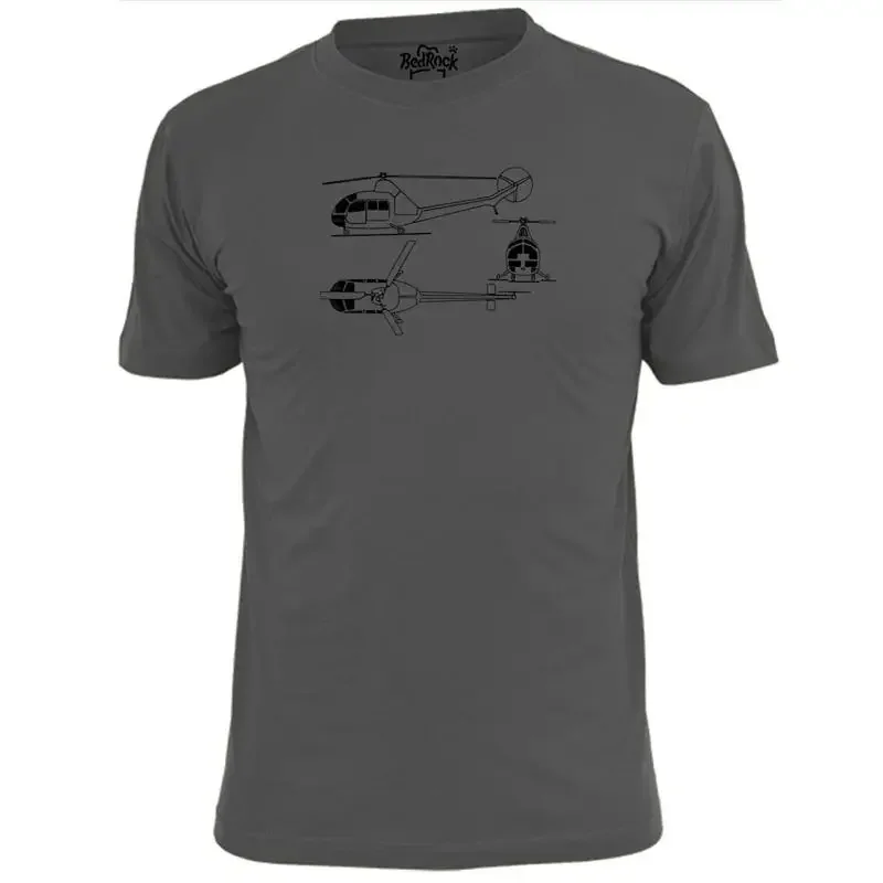 Mens Aero H C Utility Helicopter Blueprint T Shirt Chopper