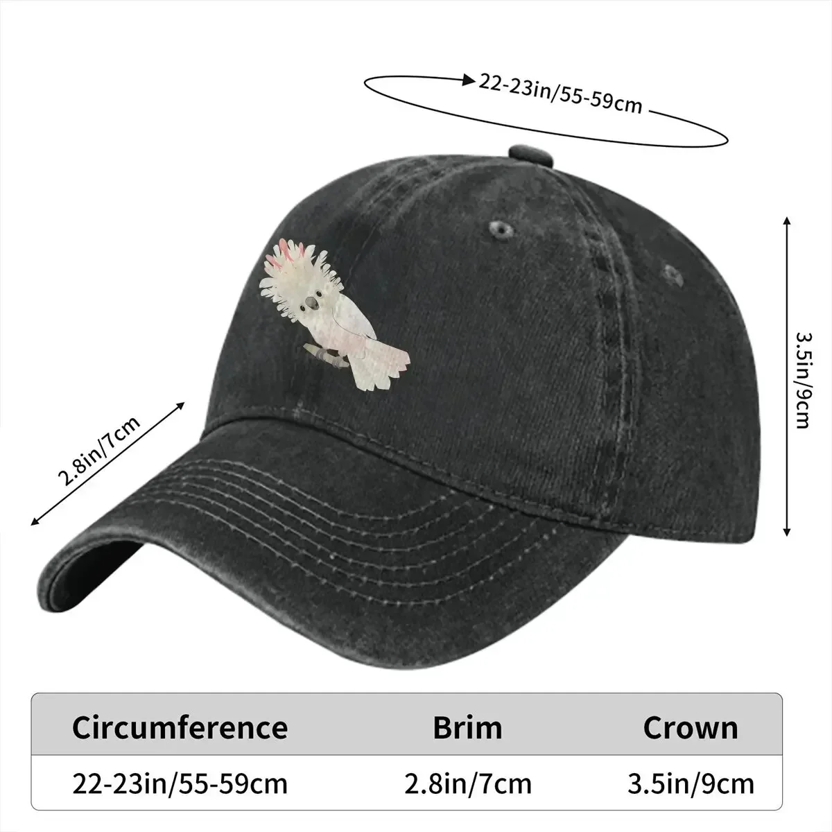 Pure Color Dad Hats Salmon Crested Cockatoo Women's Hat Sun Visor Baseball Caps Parrot Birds Pet Peaked Cap